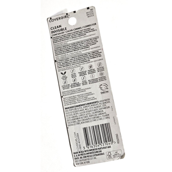 4/$20 Covergirl Clean Invisible Concealer, 185 Bronze, 0.23 fl oz - Picture 4 of 4